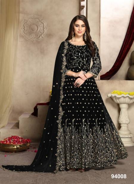 Black Colour AANAYA 94 Wedding Wear Heavy Georgette Anarkali  Latest salwar Suit Collection 94008